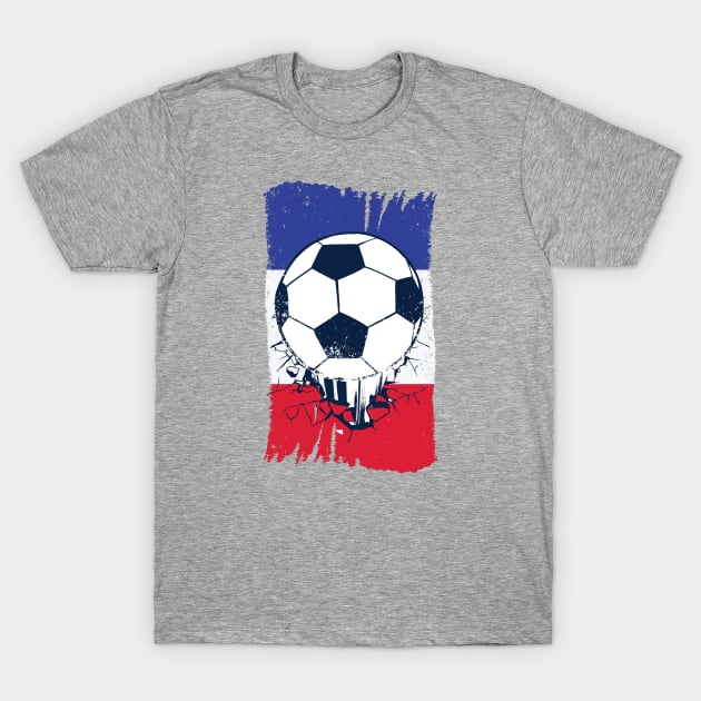 Vintage French Flag with Football // Retro France Soccer T-Shirt by SLAG_Creative